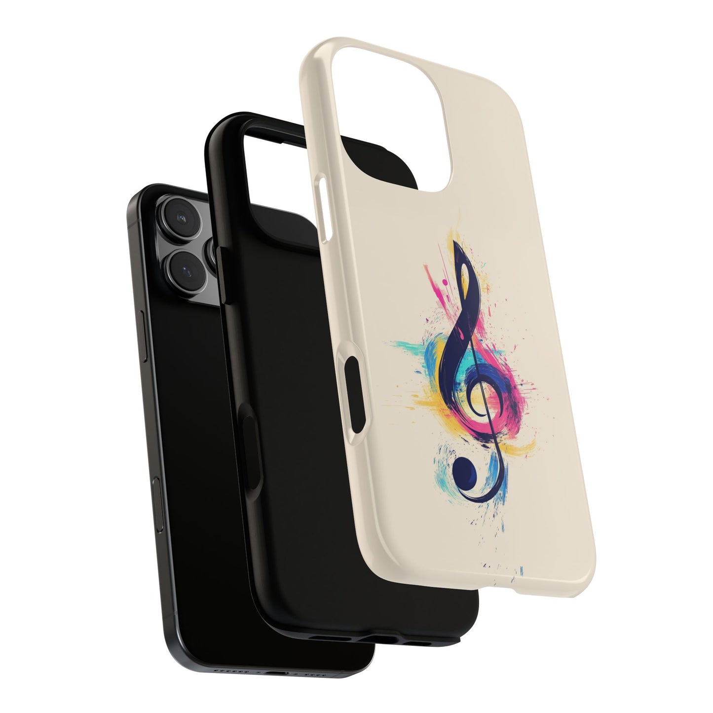 Colorful Music Theme Phone Case, Artistic Phone Cover for Music Lovers, Unique Gift for Musicians, Vibrant Smartphone Case, Eclectic Style