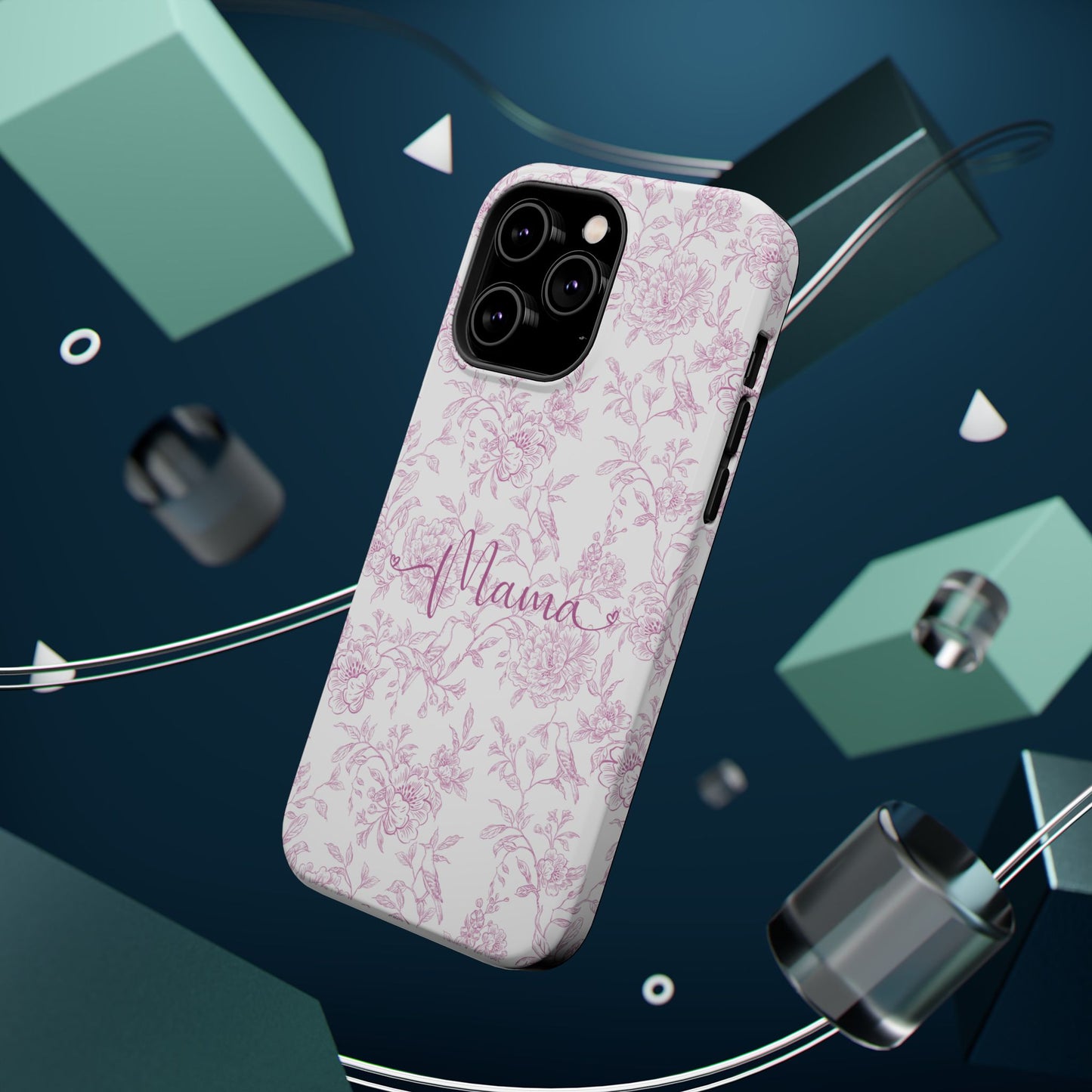 Chic Floral Magnetic Phone Case for Moms, Personalized Phone Cover, Stylish Tough Phone Case, Mother's Day Gift, Custom Phone Case
