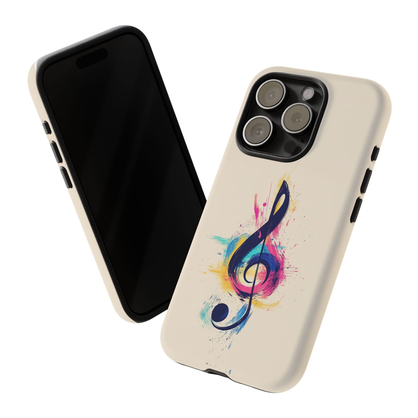 Colorful Music Theme Phone Case, Artistic Phone Cover for Music Lovers, Unique Gift for Musicians, Vibrant Smartphone Case, Eclectic Style