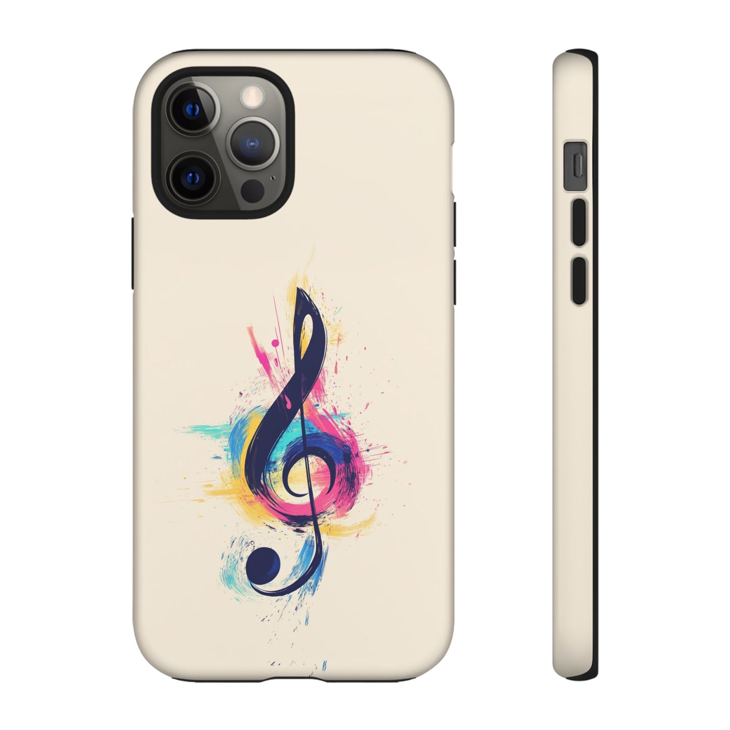 Colorful Music Theme Phone Case, Artistic Phone Cover for Music Lovers, Unique Gift for Musicians, Vibrant Smartphone Case, Eclectic Style