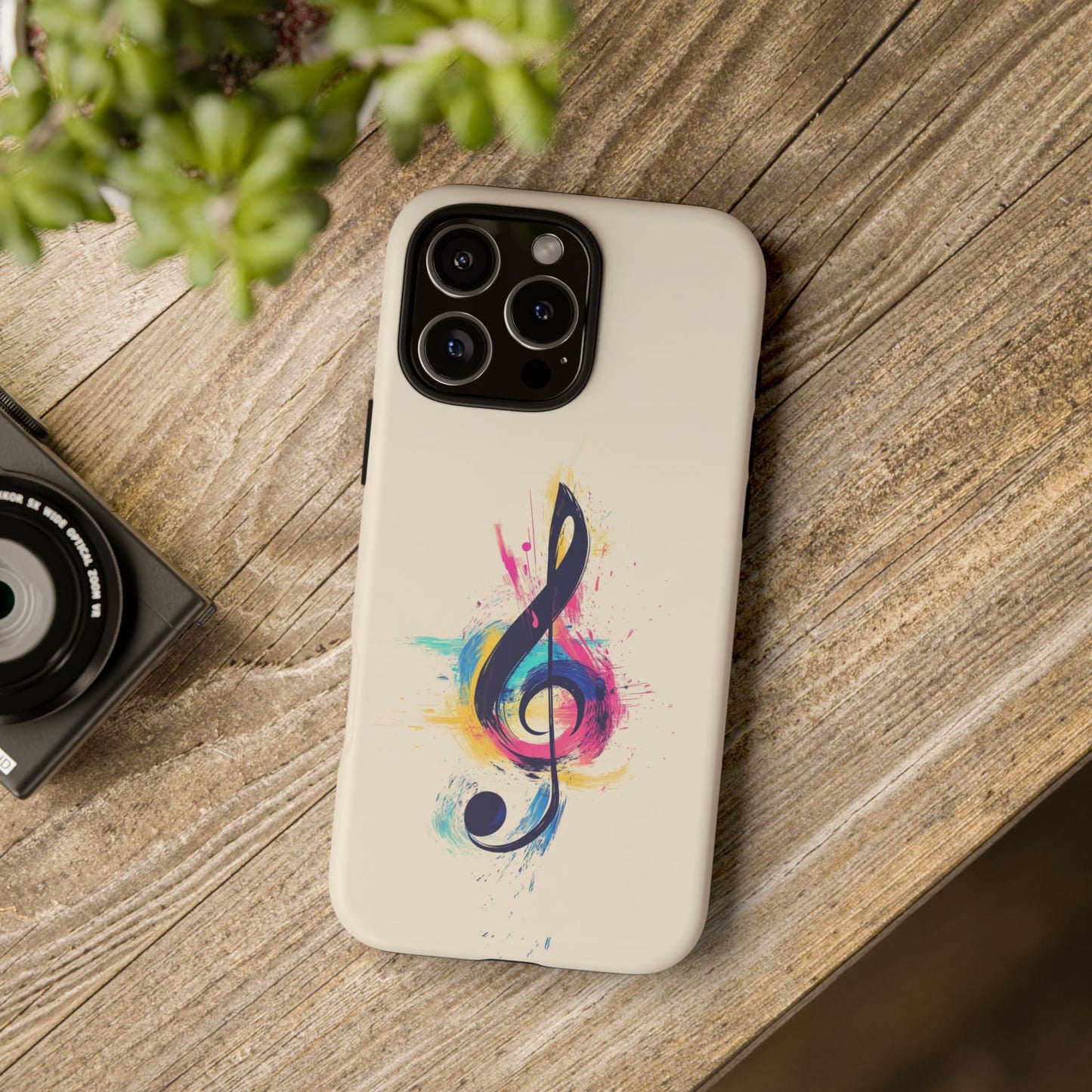 Colorful Music Theme Phone Case, Artistic Phone Cover for Music Lovers, Unique Gift for Musicians, Vibrant Smartphone Case, Eclectic Style