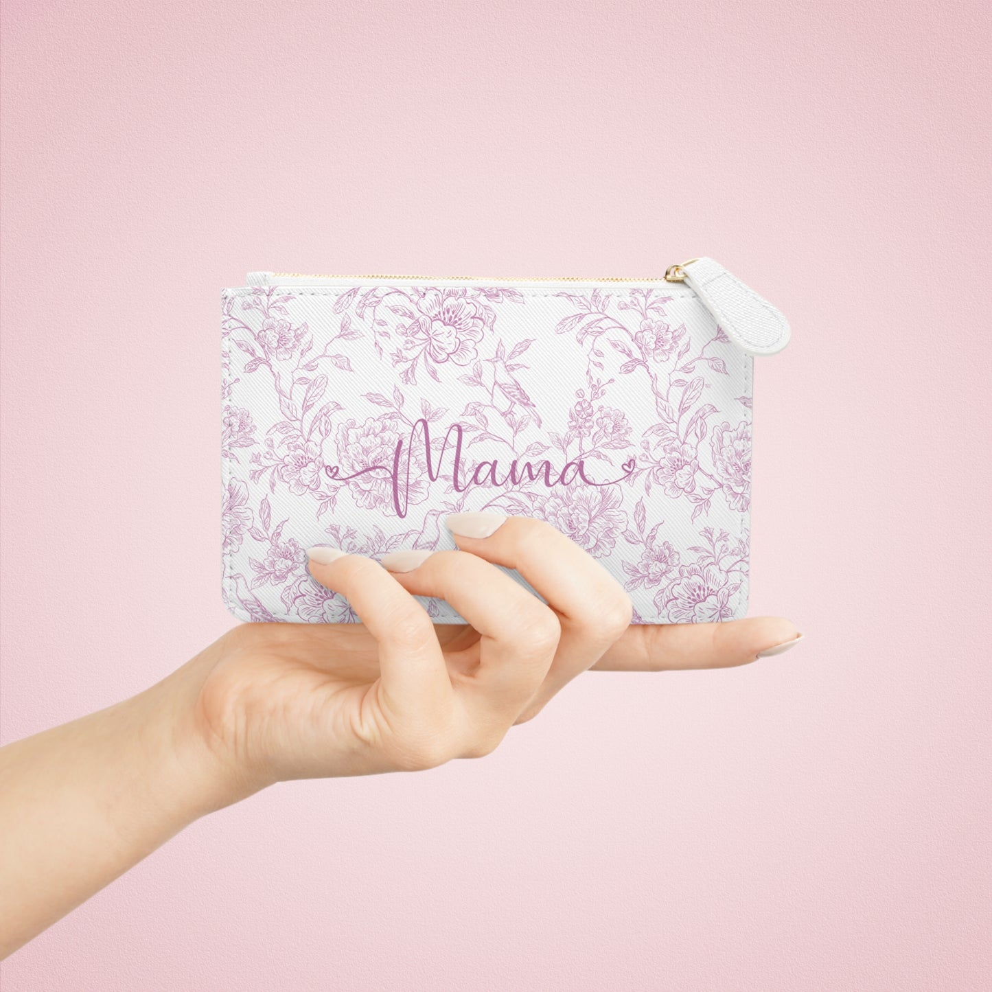 Floral Mama Mini Clutch Bag, Gift for Moms, Purse Organizer, Mother’s Day Gift, Wallet for Essentials