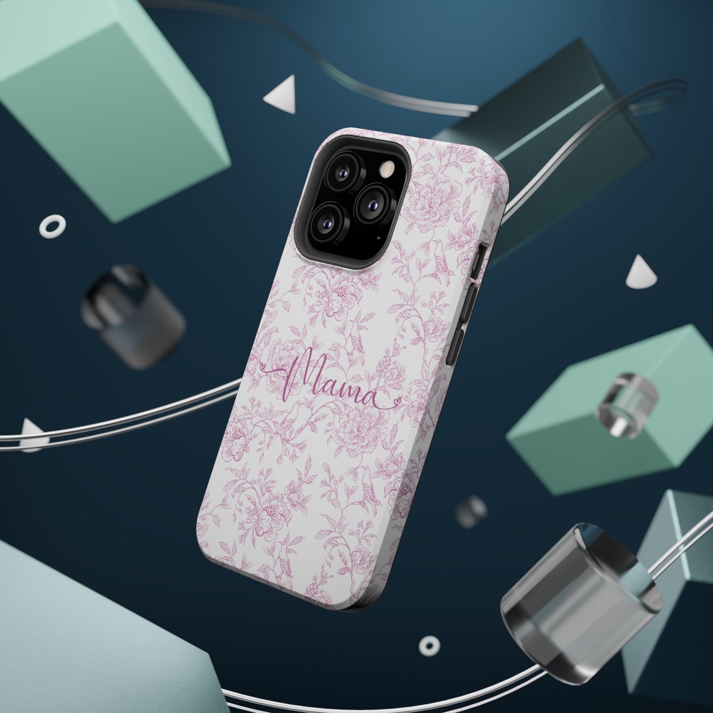 Chic Floral Magnetic Phone Case for Moms, Personalized Phone Cover, Stylish Tough Phone Case, Mother's Day Gift, Custom Phone Case
