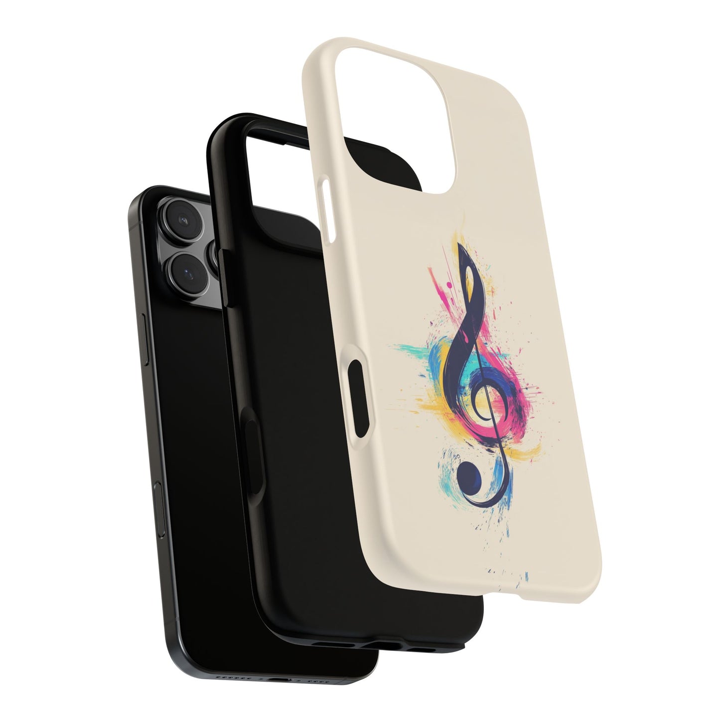 Colorful Music Theme Phone Case, Artistic Phone Cover for Music Lovers, Unique Gift for Musicians, Vibrant Smartphone Case, Eclectic Style