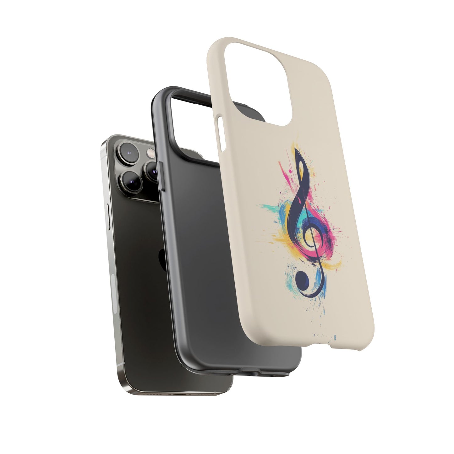 Colorful Music Theme Phone Case, Artistic Phone Cover for Music Lovers, Unique Gift for Musicians, Vibrant Smartphone Case, Eclectic Style