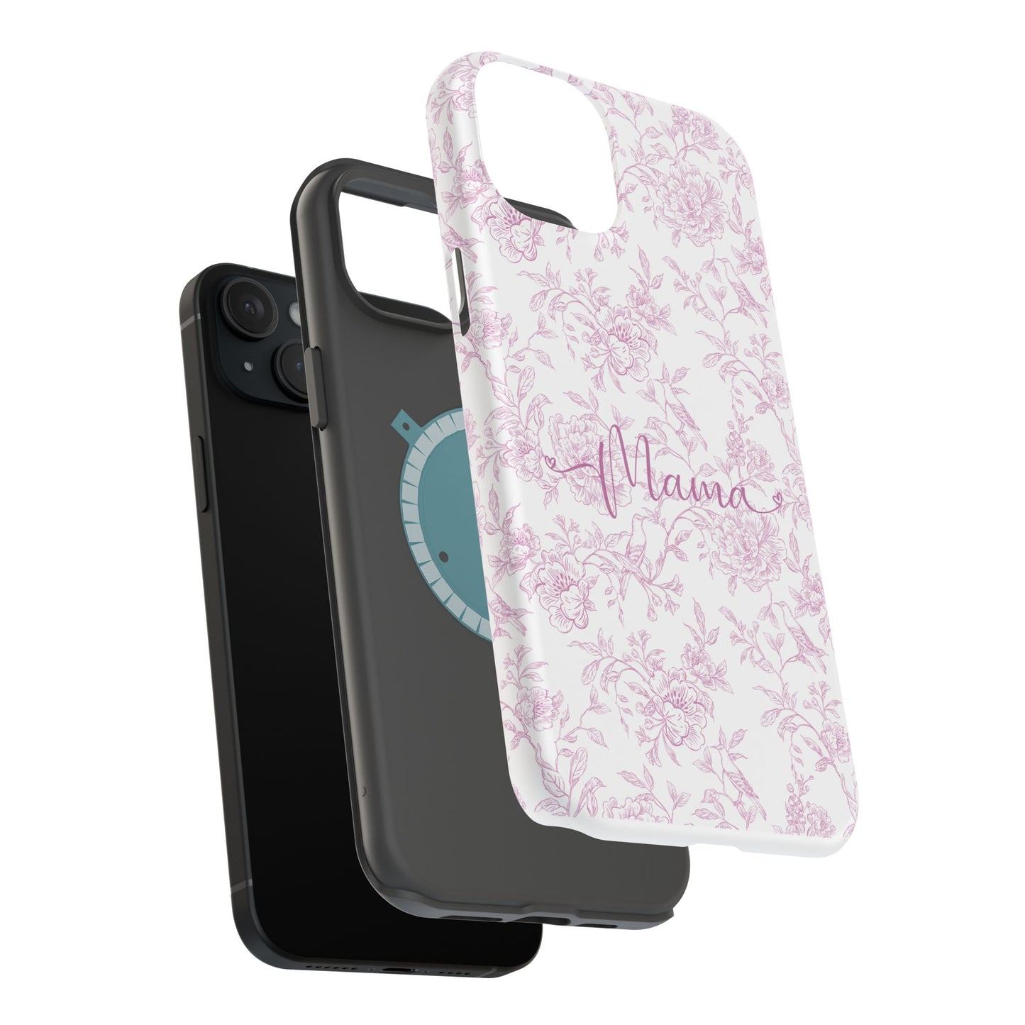 Chic Floral Magnetic Phone Case for Moms, Personalized Phone Cover, Stylish Tough Phone Case, Mother's Day Gift, Custom Phone Case