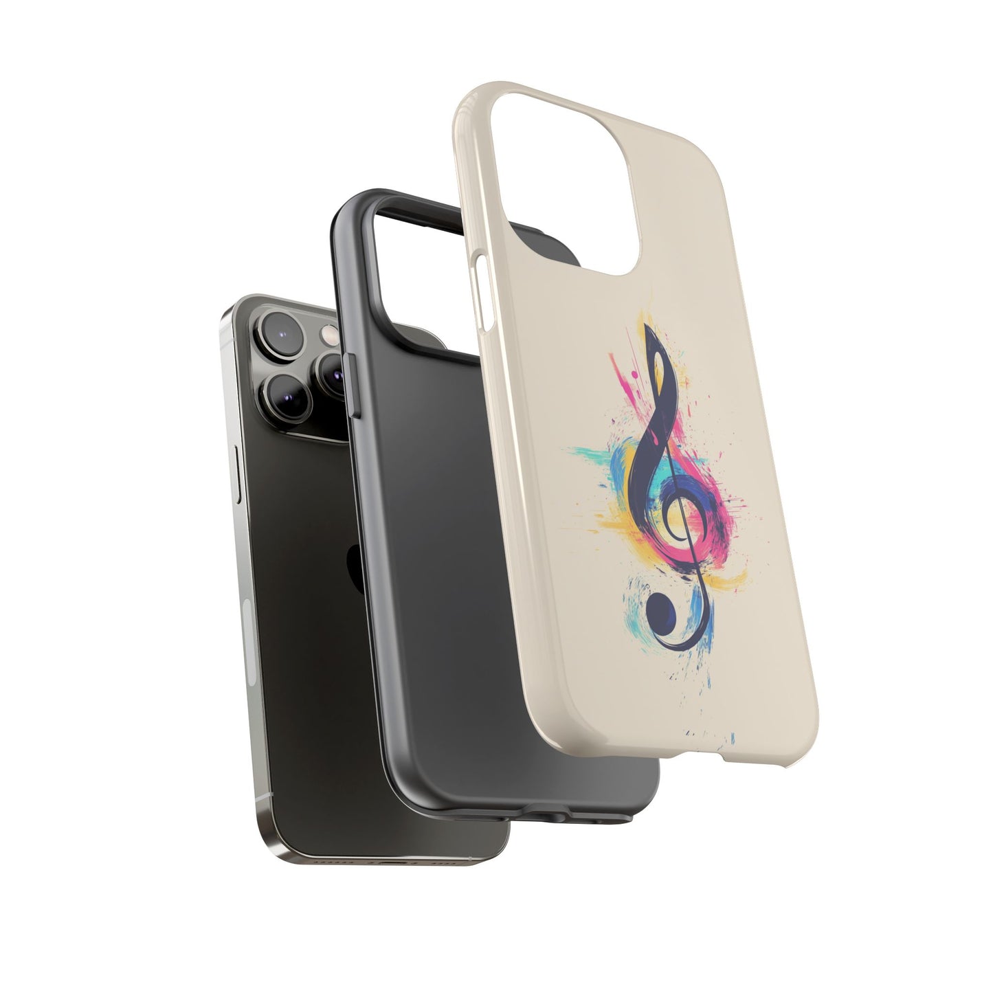 Colorful Music Theme Phone Case, Artistic Phone Cover for Music Lovers, Unique Gift for Musicians, Vibrant Smartphone Case, Eclectic Style