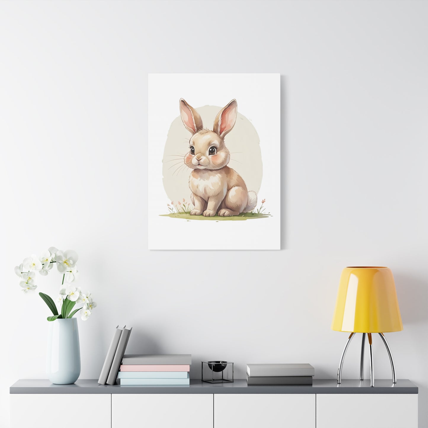 Cute Bunny Canvas Art Print, Nursery Decor, Child's Room Artwork, Animal Wall Art, Easter Decoration, Gift Idea - Free Shipping