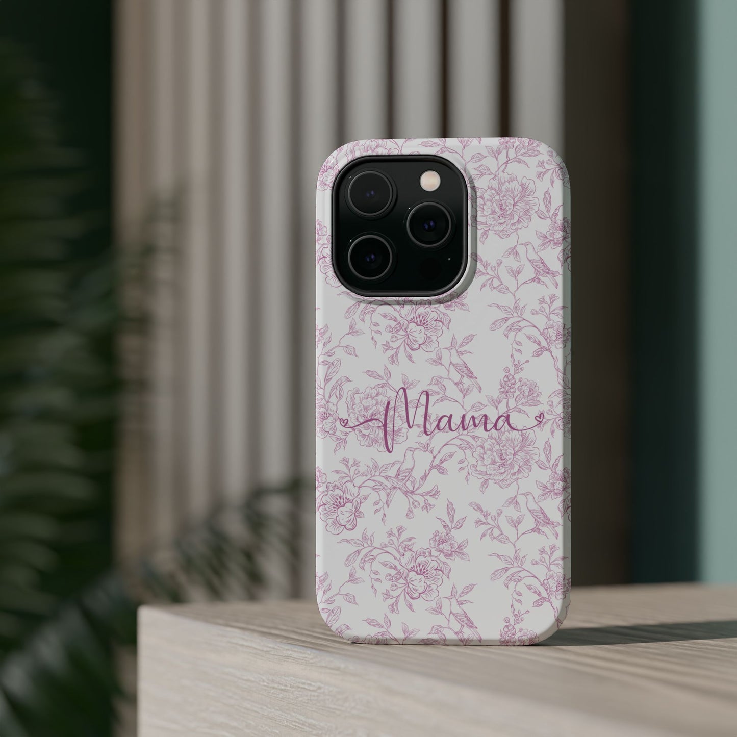Chic Floral Magnetic Phone Case for Moms, Personalized Phone Cover, Stylish Tough Phone Case, Mother's Day Gift, Custom Phone Case