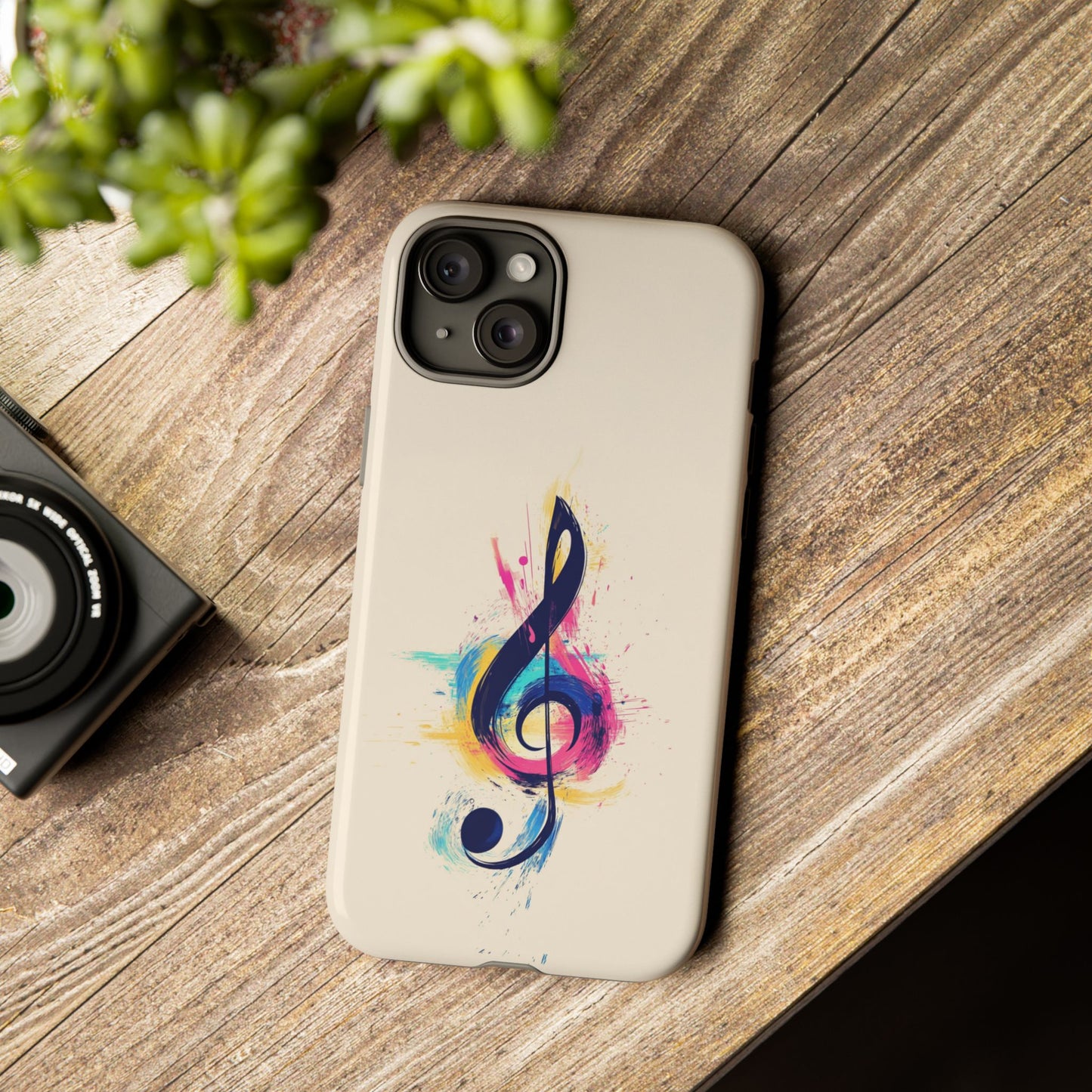 Colorful Music Theme Phone Case, Artistic Phone Cover for Music Lovers, Unique Gift for Musicians, Vibrant Smartphone Case, Eclectic Style