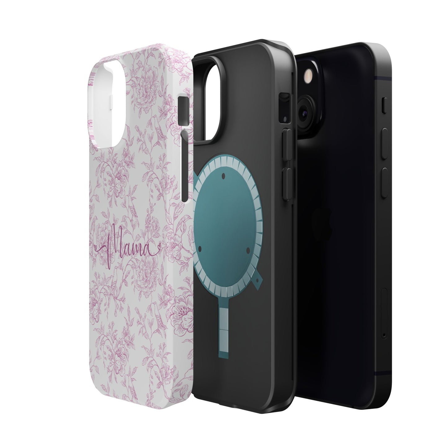 Chic Floral Magnetic Phone Case for Moms, Personalized Phone Cover, Stylish Tough Phone Case, Mother's Day Gift, Custom Phone Case