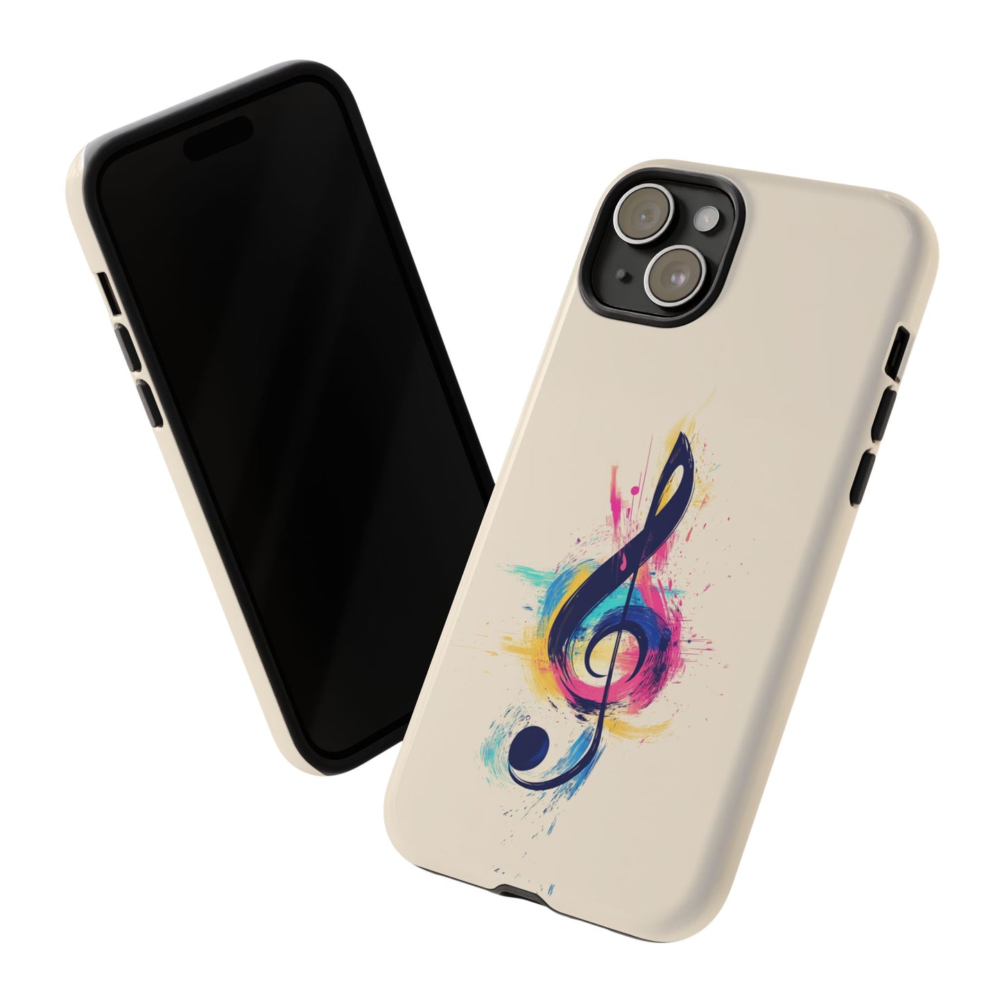 Colorful Music Theme Phone Case, Artistic Phone Cover for Music Lovers, Unique Gift for Musicians, Vibrant Smartphone Case, Eclectic Style