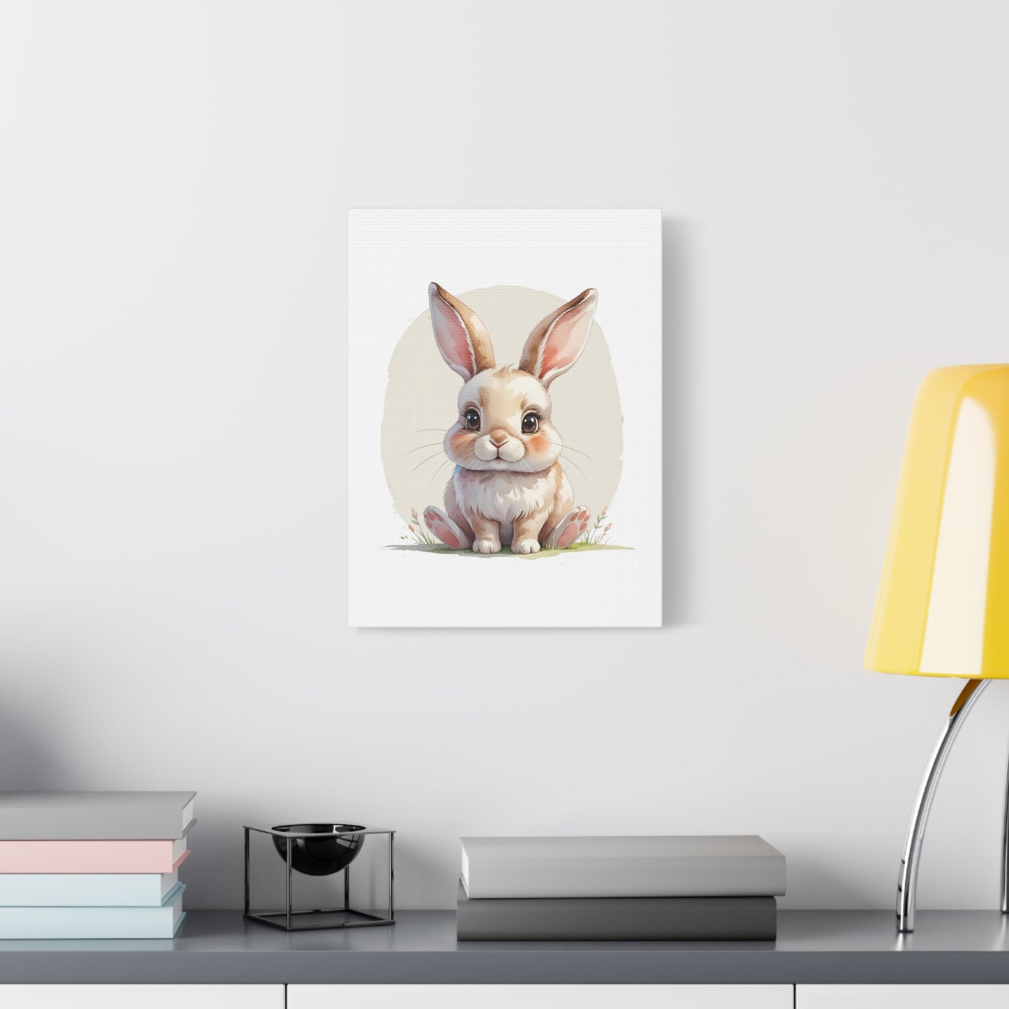 Adorable Bunny Canvas Art Print, Cute Bunny Wall Decor, Nursery or Kids Room, Easter Gift, Animal Lover Gift - Free Shipping