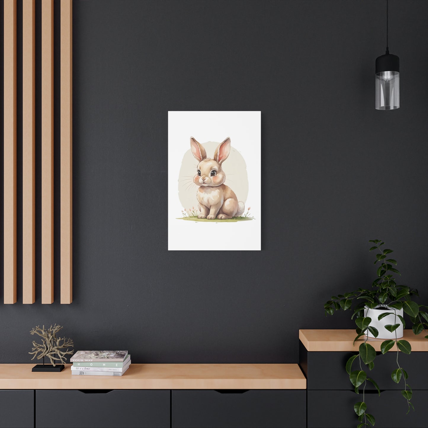 Cute Bunny Canvas Art Print, Nursery Decor, Child's Room Artwork, Animal Wall Art, Easter Decoration, Gift Idea - Free Shipping