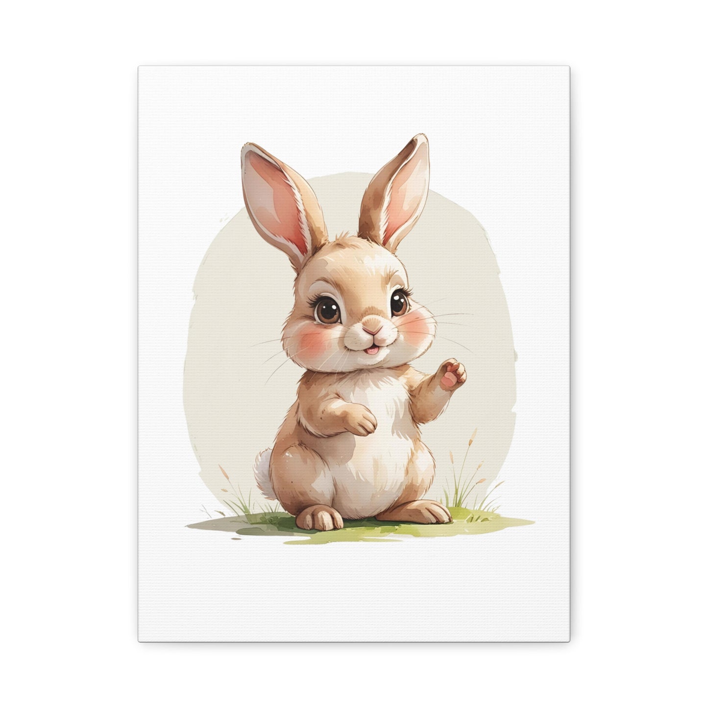 Charming Bunny Canvas Wall Art, Cute Rabbit Home Decor, Nursery Decor, Kids Room Artwork, Easter Decoration, Animal Print - free shipping
