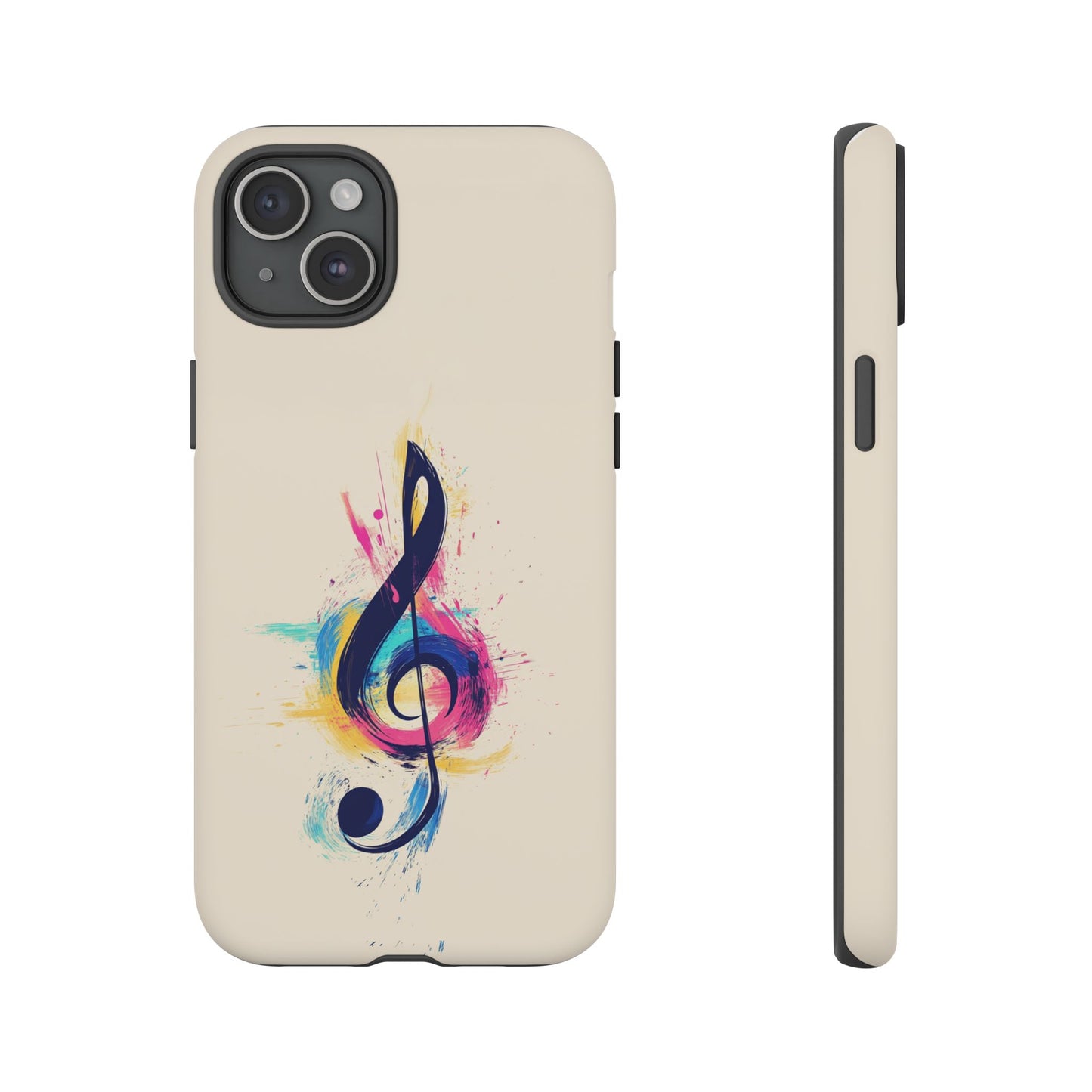 Colorful Music Theme Phone Case, Artistic Phone Cover for Music Lovers, Unique Gift for Musicians, Vibrant Smartphone Case, Eclectic Style