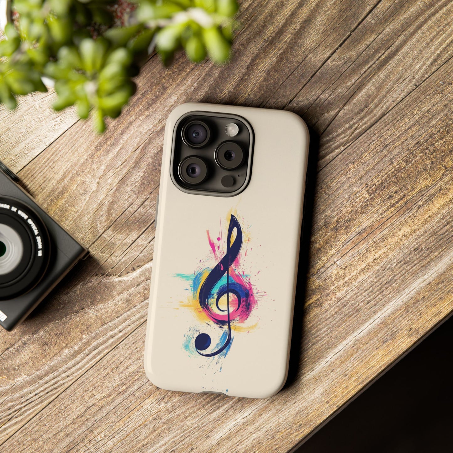 Colorful Music Theme Phone Case, Artistic Phone Cover for Music Lovers, Unique Gift for Musicians, Vibrant Smartphone Case, Eclectic Style