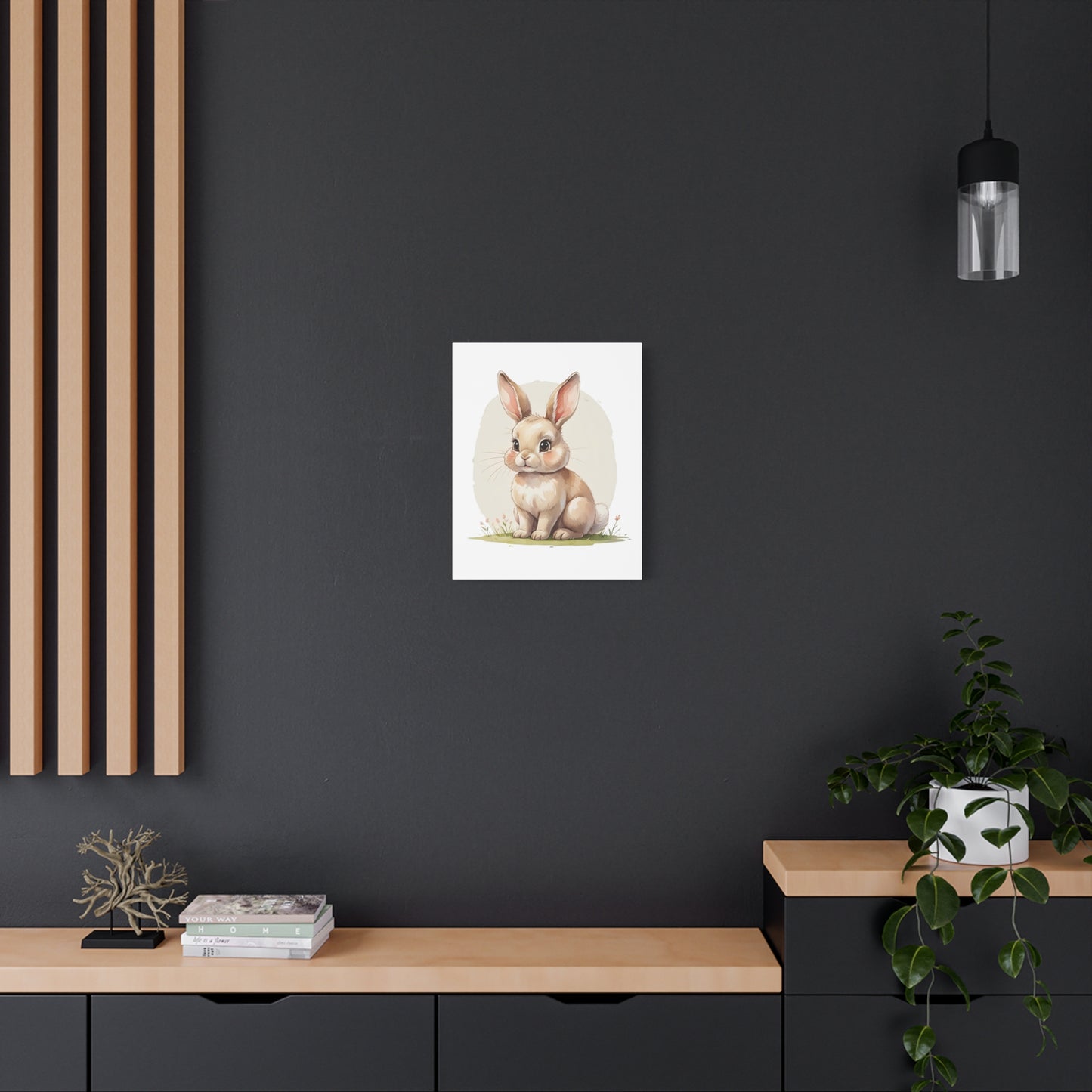 Cute Bunny Canvas Art Print, Nursery Decor, Child's Room Artwork, Animal Wall Art, Easter Decoration, Gift Idea - Free Shipping