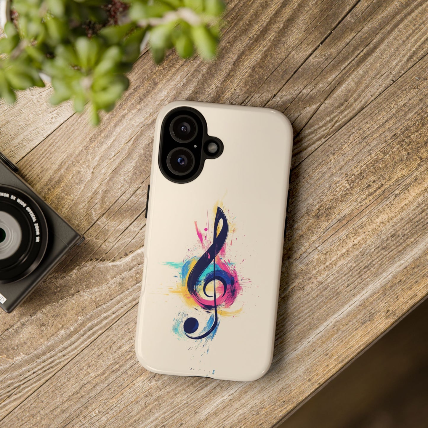 Colorful Music Theme Phone Case, Artistic Phone Cover for Music Lovers, Unique Gift for Musicians, Vibrant Smartphone Case, Eclectic Style