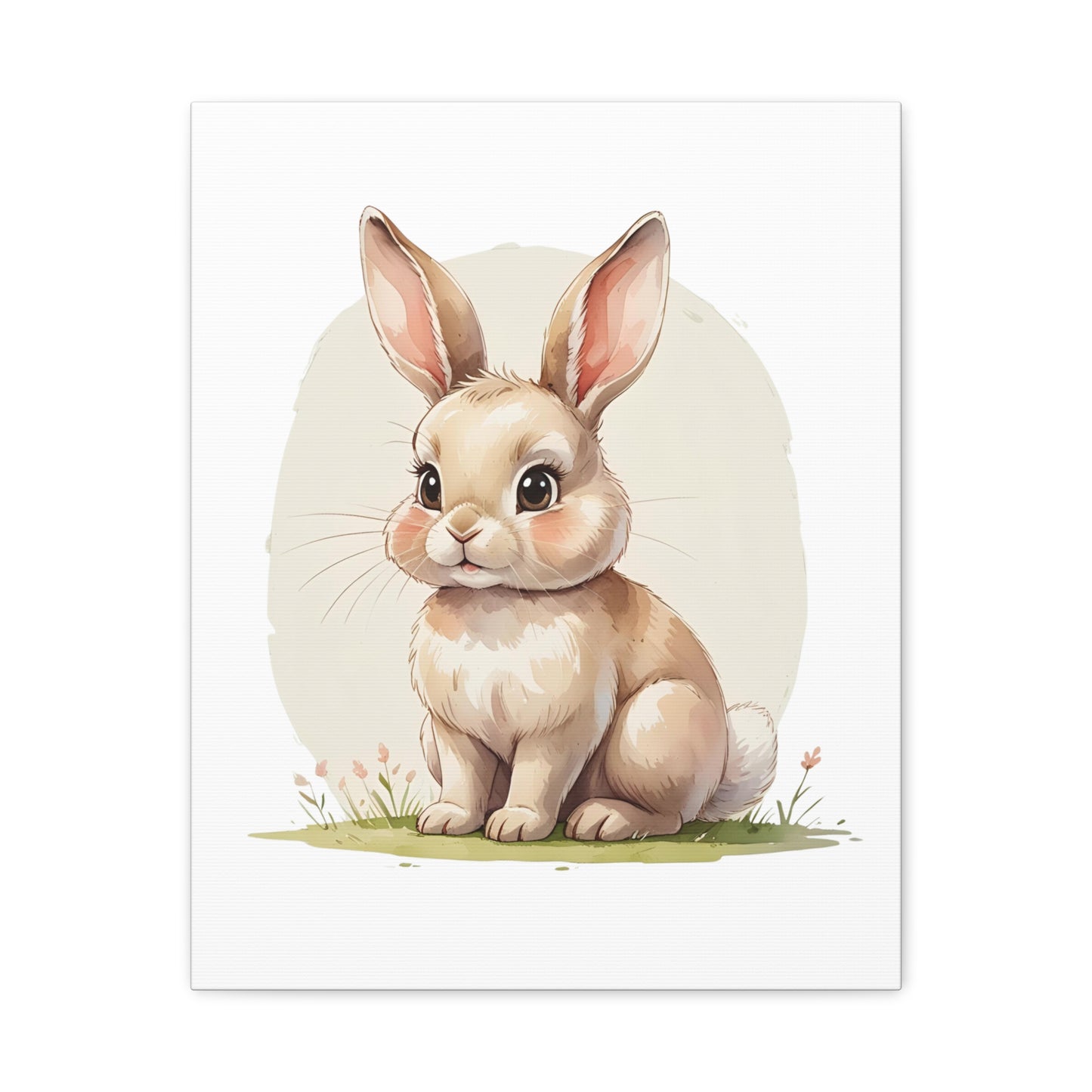 Cute Bunny Canvas Art Print, Nursery Decor, Child's Room Artwork, Animal Wall Art, Easter Decoration, Gift Idea - Free Shipping