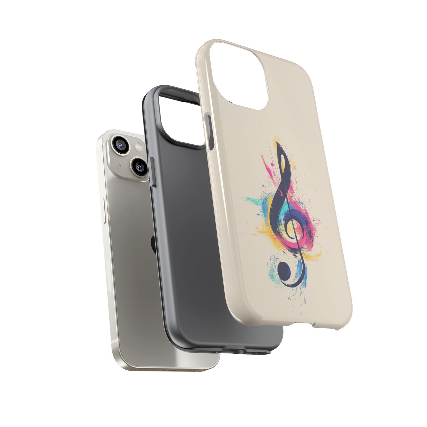 Colorful Music Theme Phone Case, Artistic Phone Cover for Music Lovers, Unique Gift for Musicians, Vibrant Smartphone Case, Eclectic Style