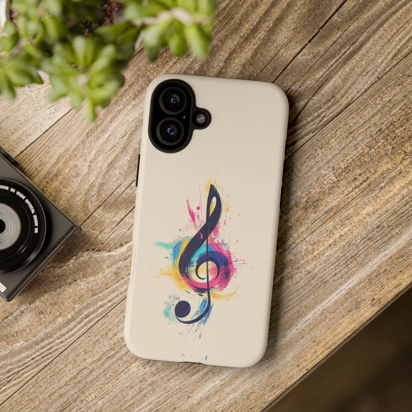 Colorful Music Theme Phone Case, Artistic Phone Cover for Music Lovers, Unique Gift for Musicians, Vibrant Smartphone Case, Eclectic Style