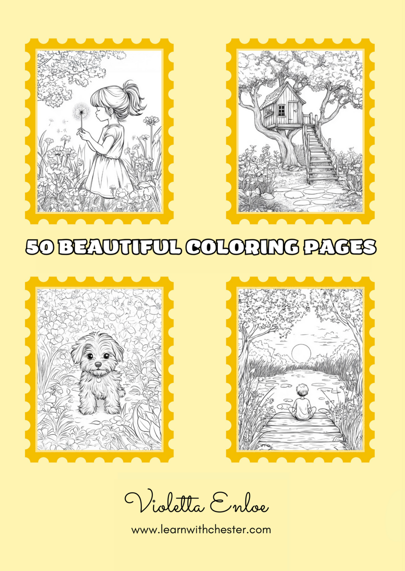 Summer in My Garden Coloring Book – Relaxation Coloring Book – Printable PDF Coloring for Stress Relief & Mindfulness, 50 pages, digital PDF