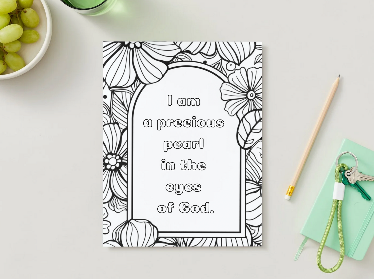 Bouquet of God’s Blessings – Printable Christian Coloring Book for Adults (Digital Download)
