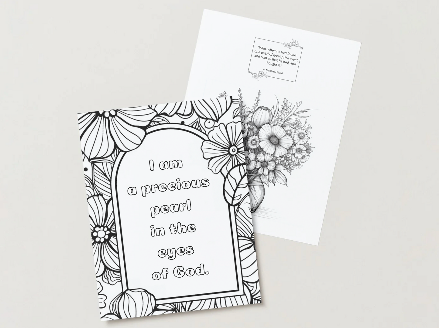 Bouquet of God’s Blessings – Printable Christian Coloring Book for Adults (Digital Download)