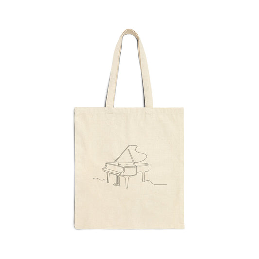Line Art Piano Tote Bag, Musician Gift, Music Tote, Musical Instrument Bag, Music Teacher Gift, Music Lover Tote, Grand Piano Graphic Bag