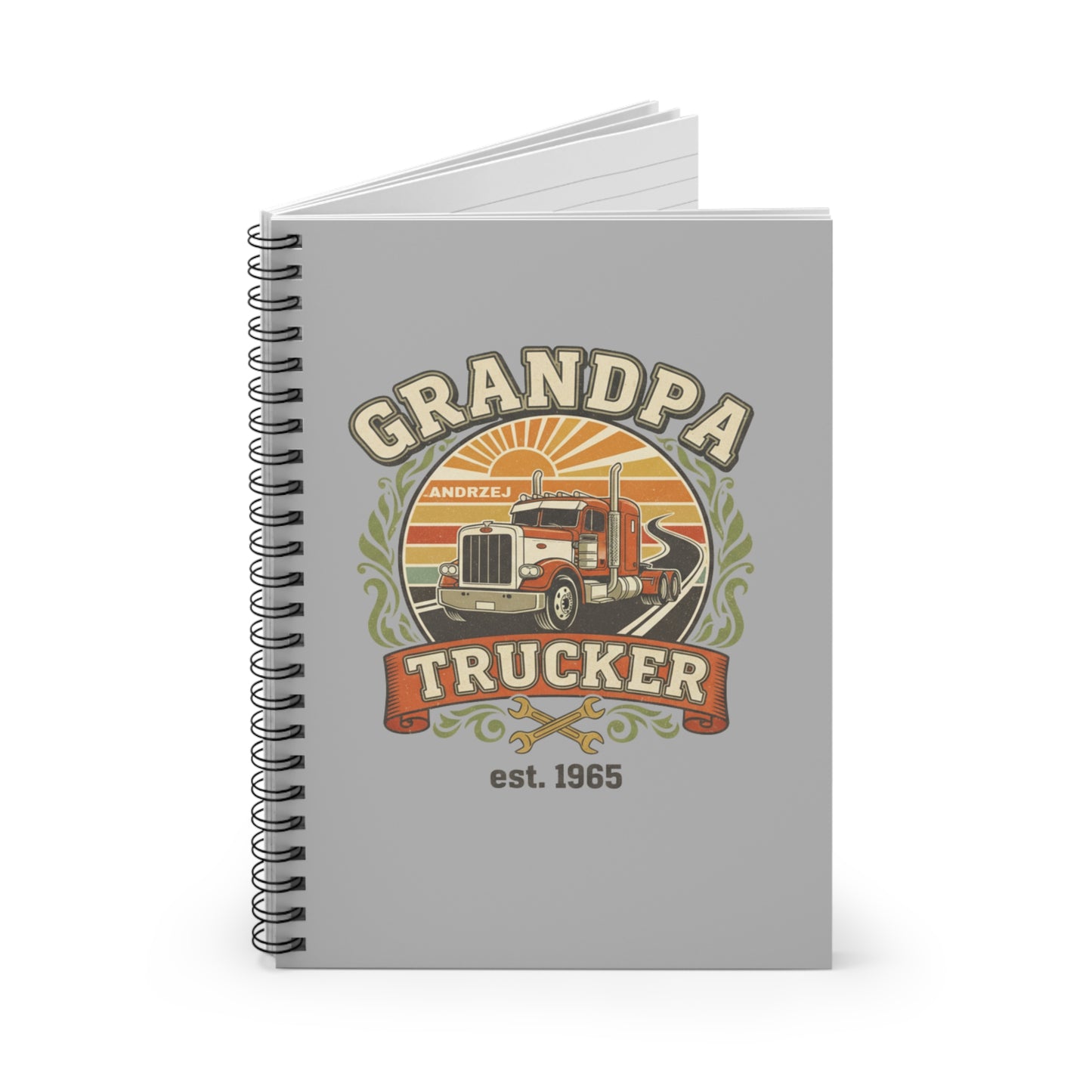 Grandpa Trucker Spiral Notebook — Vintage Semi Truck Design (est. 1965)
