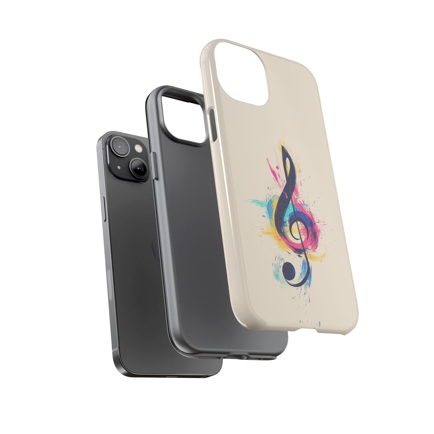 Colorful Music Theme Phone Case, Artistic Phone Cover for Music Lovers, Unique Gift for Musicians, Vibrant Smartphone Case, Eclectic Style
