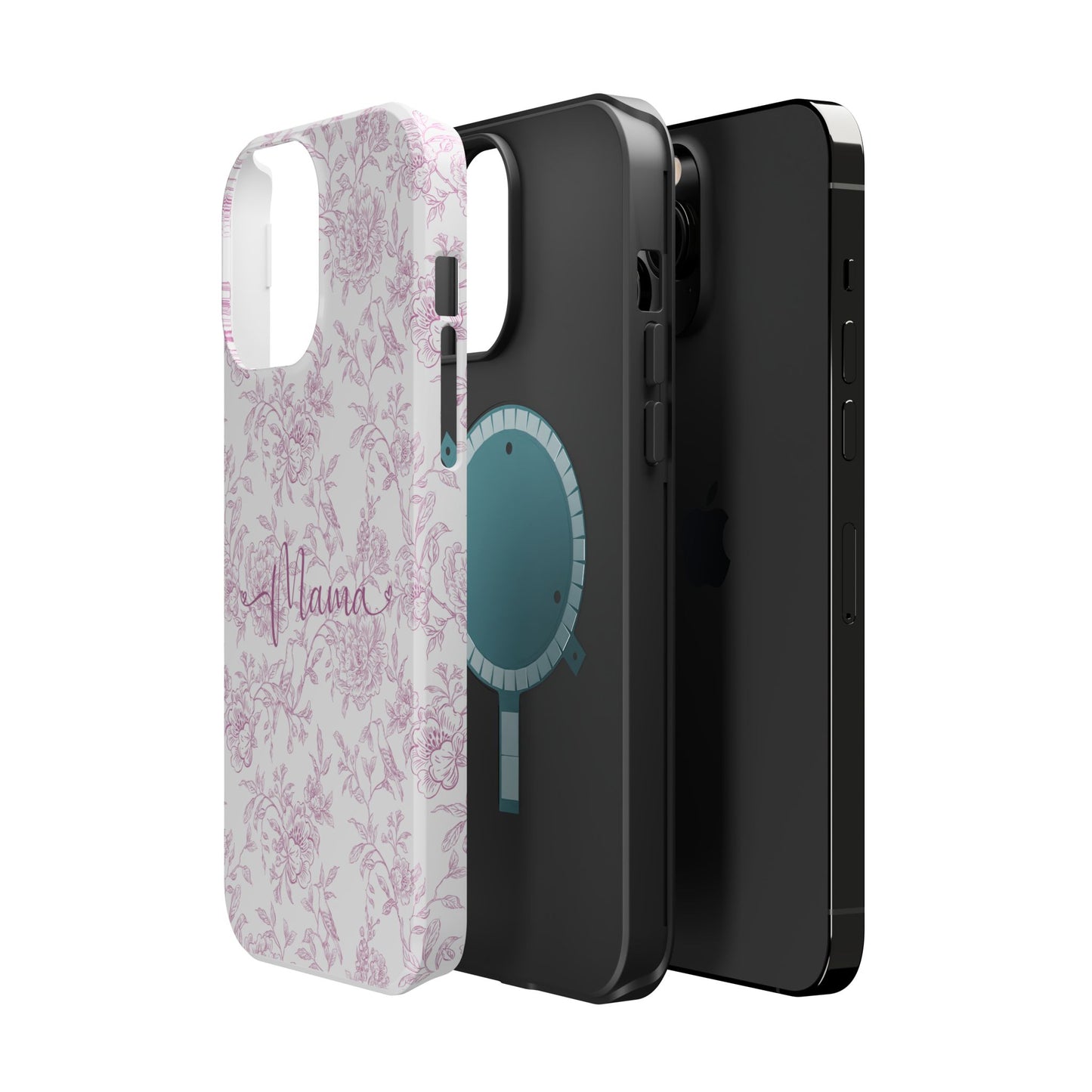 Chic Floral Magnetic Phone Case for Moms, Personalized Phone Cover, Stylish Tough Phone Case, Mother's Day Gift, Custom Phone Case