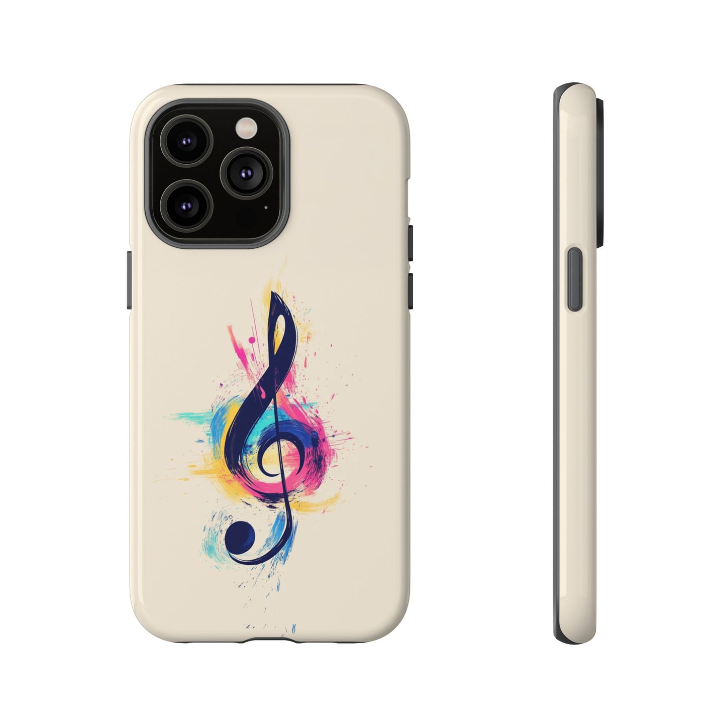 Colorful Music Theme Phone Case, Artistic Phone Cover for Music Lovers, Unique Gift for Musicians, Vibrant Smartphone Case, Eclectic Style