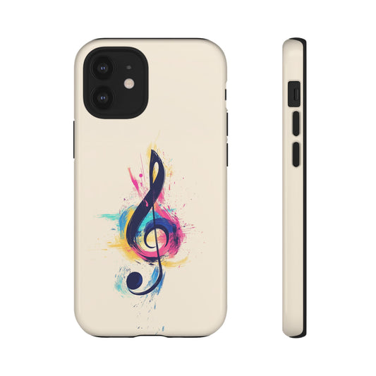 Colorful Music Theme Phone Case, Artistic Phone Cover for Music Lovers, Unique Gift for Musicians, Vibrant Smartphone Case, Eclectic Style