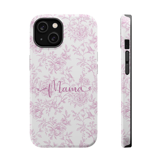 Chic Floral Magnetic Phone Case for Moms, Personalized Phone Cover, Stylish Tough Phone Case, Mother's Day Gift, Custom Phone Case