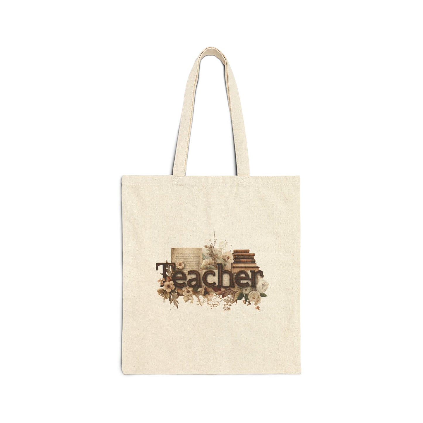 Teacher Appreciation Tote Bag, Eco-Friendly Canvas Bag, Gift for Teachers, Reusable Grocery Bag, Floral Print Bag, Back to School Gift