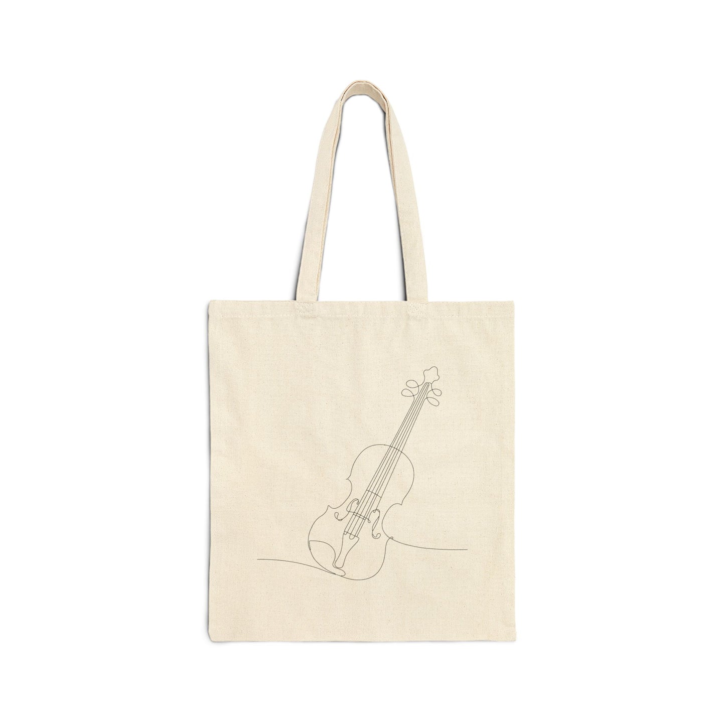 Line Art Violin Tote Bag | Minimal Musical Instrument Canvas Tote