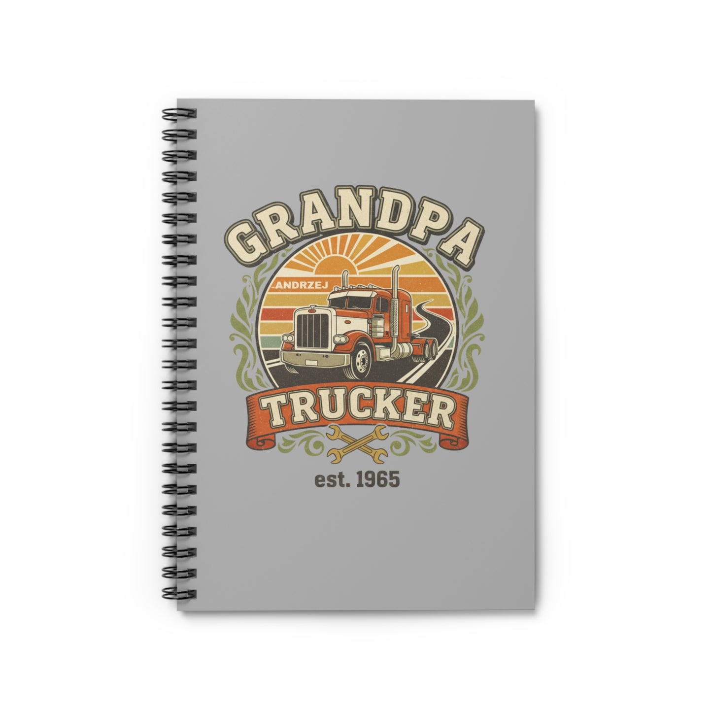 Grandpa Trucker Spiral Notebook — Vintage Semi Truck Design (est. 1965)