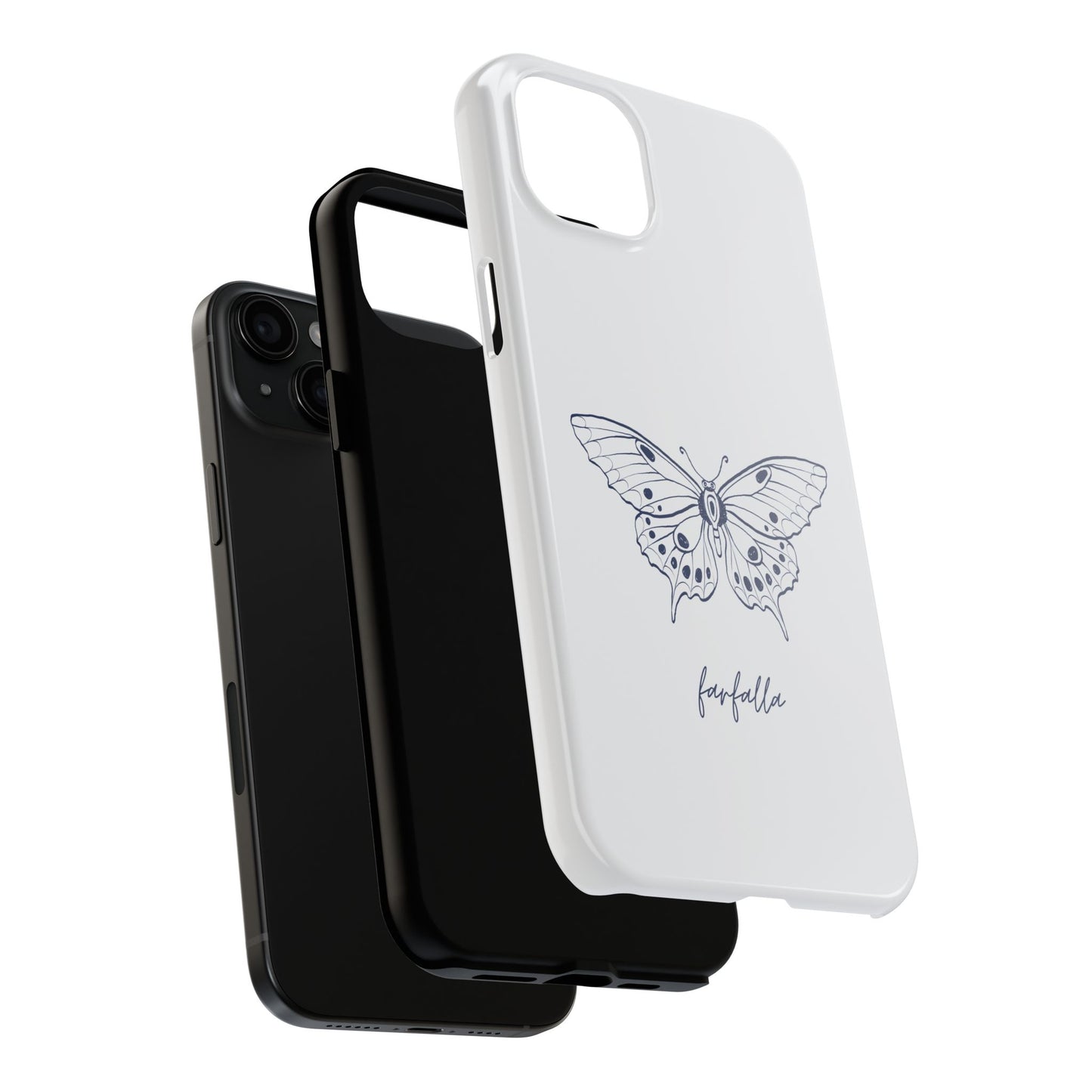 Farfalla Tough Phone Case - Butterfly Design, Protective Cover, Hard Shell Case, Stylish Smartphone Accessories, Gift for Tech Lovers
