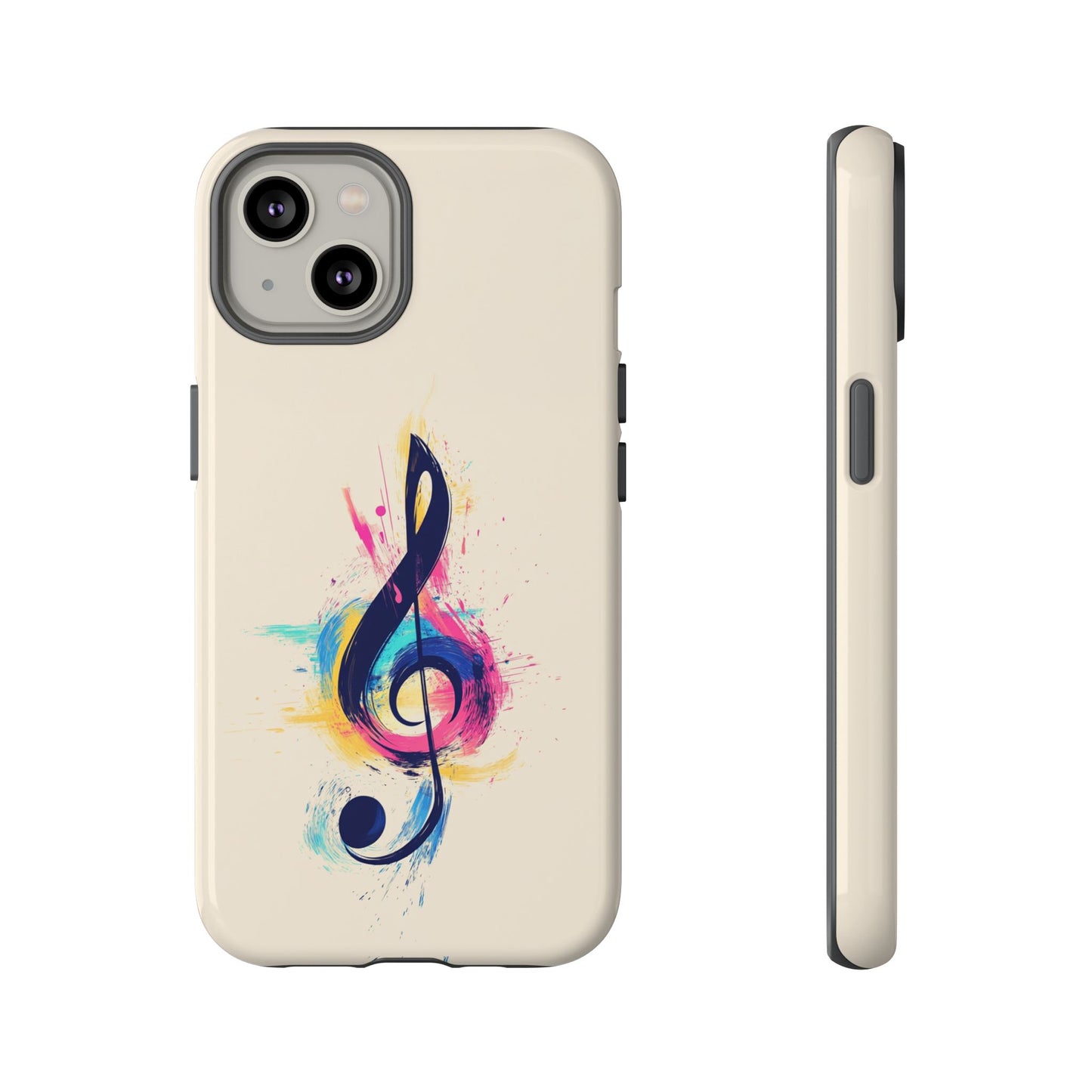Colorful Music Theme Phone Case, Artistic Phone Cover for Music Lovers, Unique Gift for Musicians, Vibrant Smartphone Case, Eclectic Style