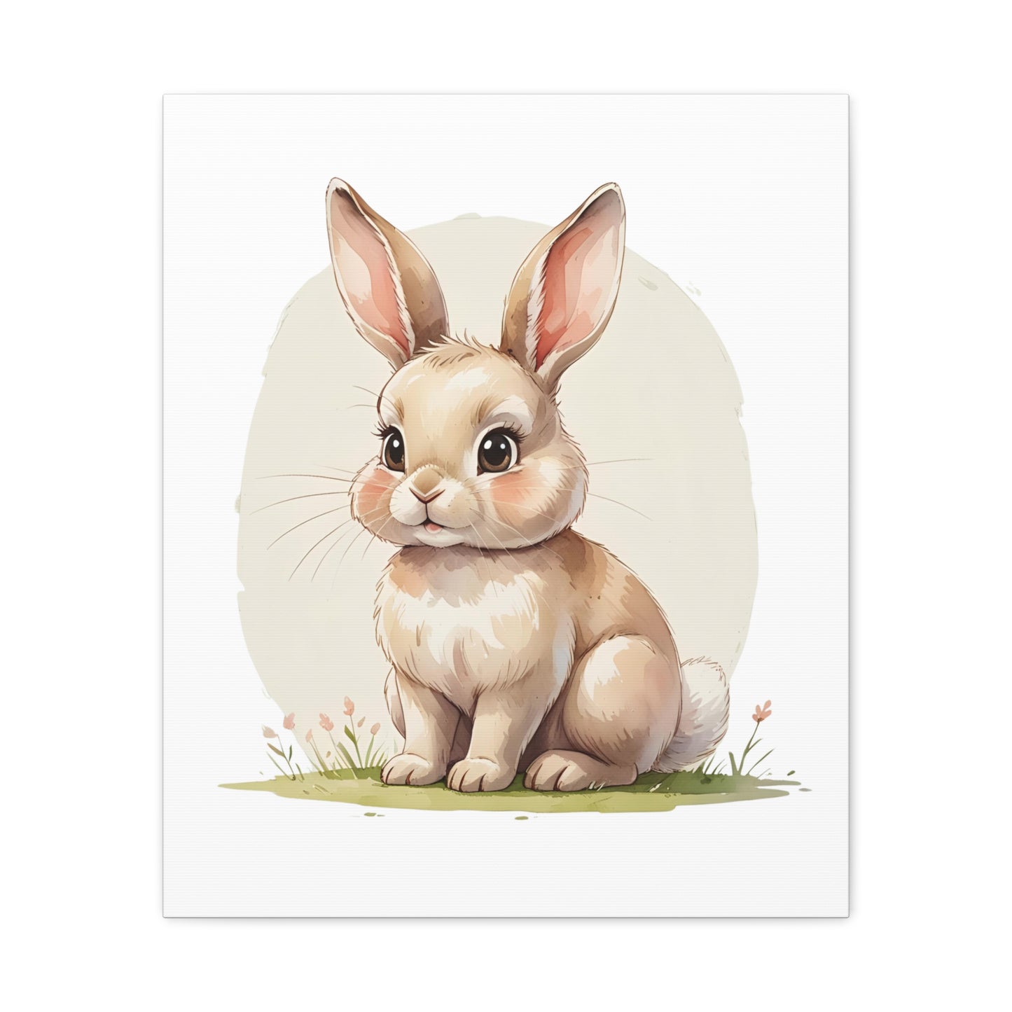 Cute Bunny Canvas Art Print, Nursery Decor, Child's Room Artwork, Animal Wall Art, Easter Decoration, Gift Idea - Free Shipping