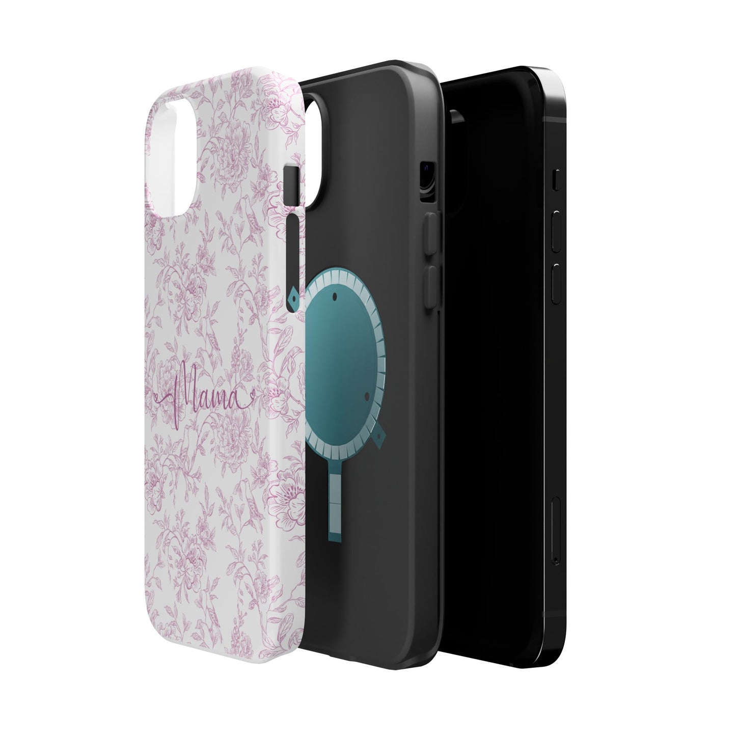 Chic Floral Magnetic Phone Case for Moms, Personalized Phone Cover, Stylish Tough Phone Case, Mother's Day Gift, Custom Phone Case