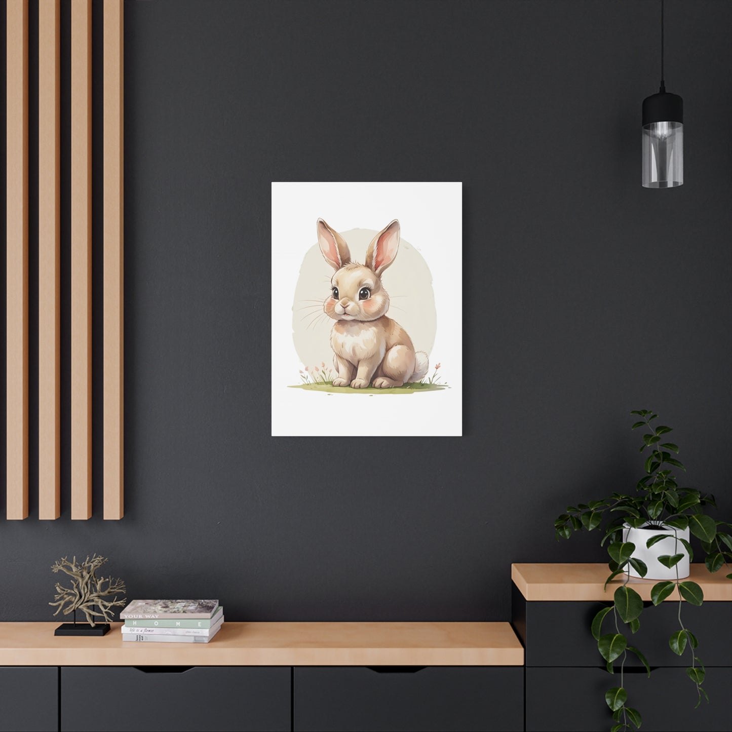 Cute Bunny Canvas Art Print, Nursery Decor, Child's Room Artwork, Animal Wall Art, Easter Decoration, Gift Idea - Free Shipping