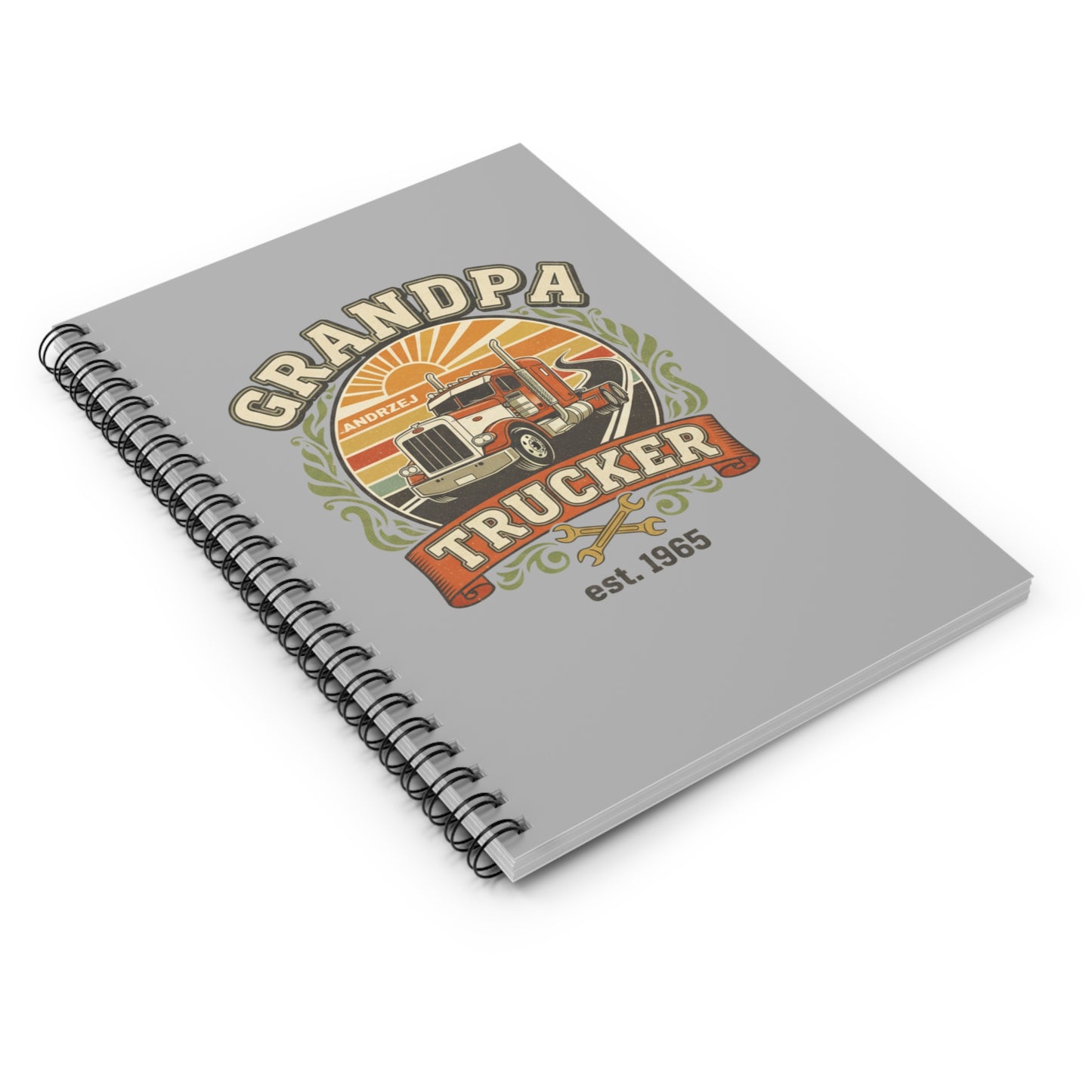 Grandpa Trucker Spiral Notebook — Vintage Semi Truck Design (est. 1965)