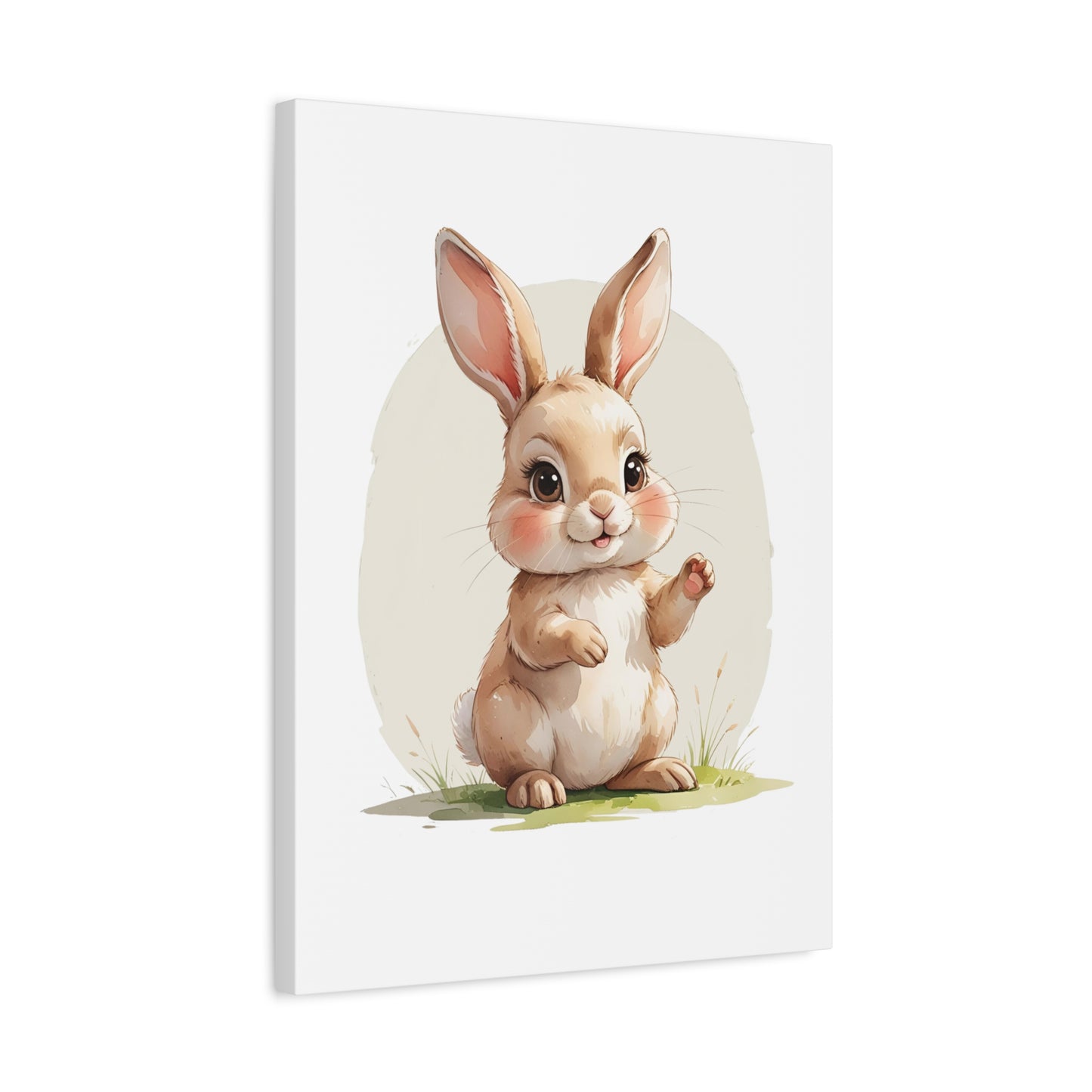 Charming Bunny Canvas Wall Art, Cute Rabbit Home Decor, Nursery Decor, Kids Room Artwork, Easter Decoration, Animal Print - free shipping