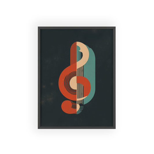 Vintage Treble Clef Poster, Music Wall Art Print, Artistic Music Decor, Gift for Musician, Home Studio Artwork, Music Room Poster, Retro,