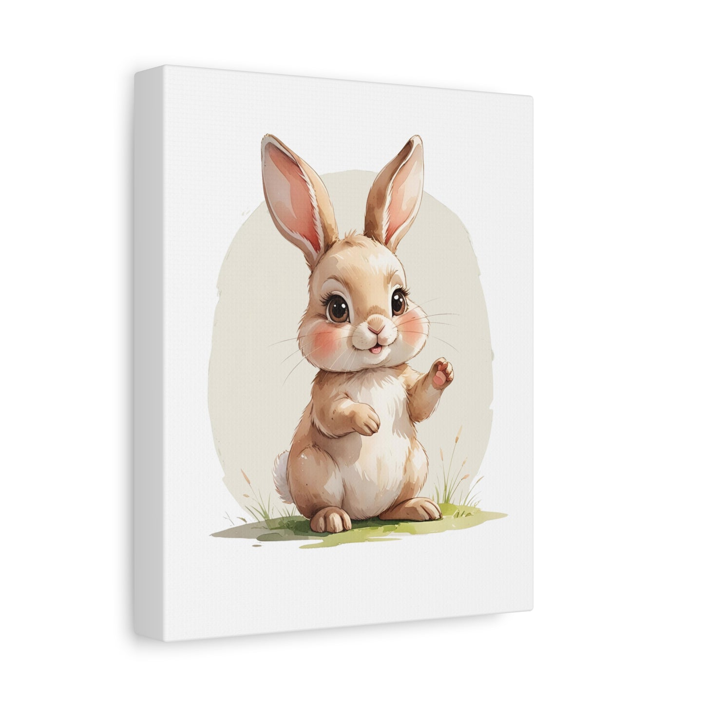 Charming Bunny Canvas Wall Art, Cute Rabbit Home Decor, Nursery Decor, Kids Room Artwork, Easter Decoration, Animal Print - free shipping