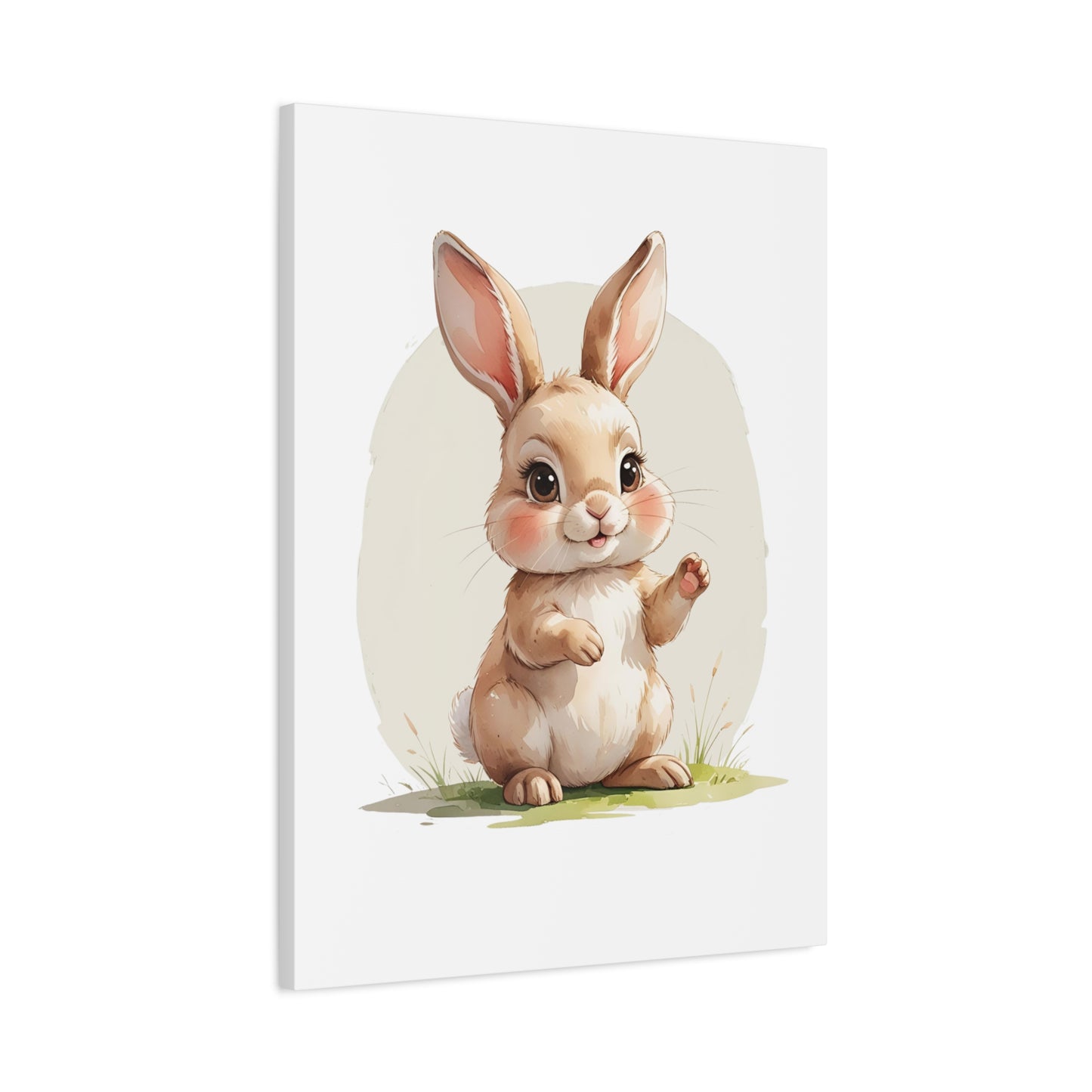 Charming Bunny Canvas Wall Art, Cute Rabbit Home Decor, Nursery Decor, Kids Room Artwork, Easter Decoration, Animal Print - free shipping