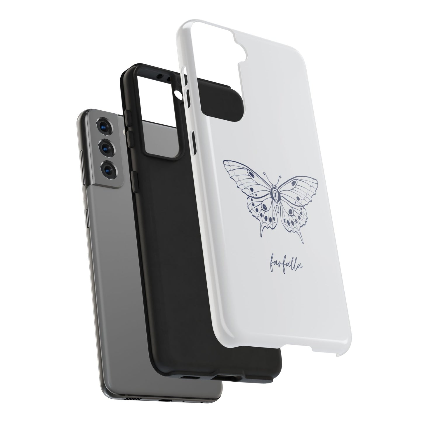 Farfalla Tough Phone Case - Butterfly Design, Protective Cover, Hard Shell Case, Stylish Smartphone Accessories, Gift for Tech Lovers